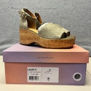 Lisa Vicky Laud Platform Sandals New Kid Suede Buckle Straps 7.5